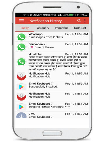 Notification History Master- 5 free notification hubs for Android