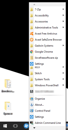 Spencer software Start menu