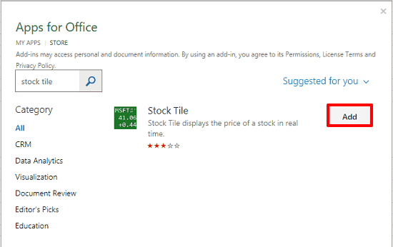 StockTile on Store