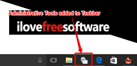 administrative tools added to taskbar