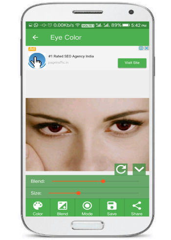 andorid app to remove red eye- nice eyes