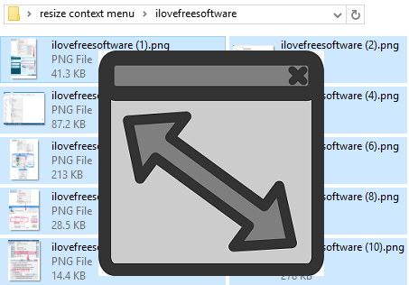 bulk resize images from context menu