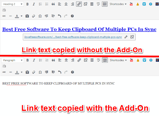 Copy Text Link