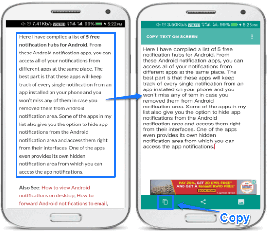 copy text on screen- ocr app