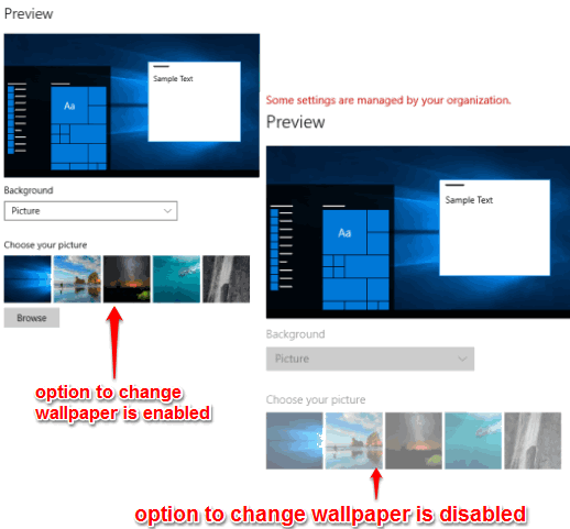 disable wallpaper change in windows 10