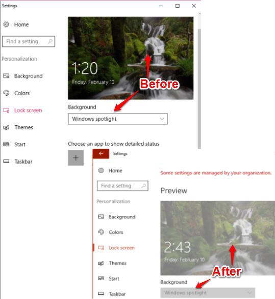 how to disable lock screen wallpaper change in windows 10