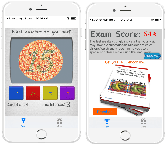 iphone apps to test color blindness- Color Eye Exam