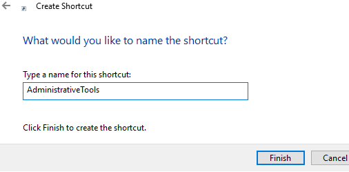 name the shortcut