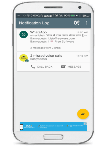 notif log notification history- 5 free notification hubs for Android