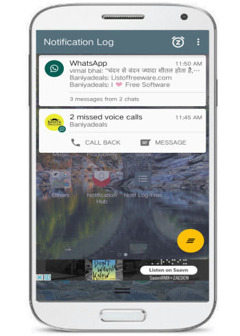 notif log notification history- notification panel-5 free notification hubs for Android