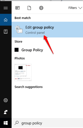 open group policy window