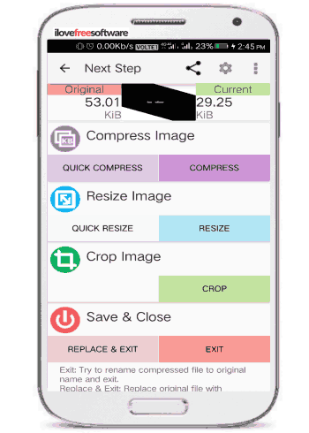 photo compress- reduce size of photos on Andorid