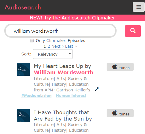 podcast search engine to search content spoken of podcast