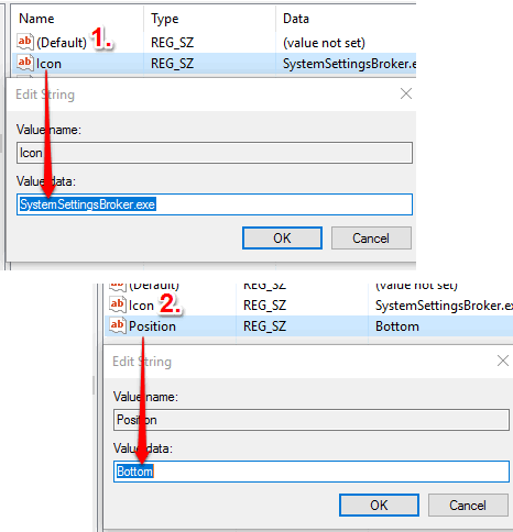 set value data of both values