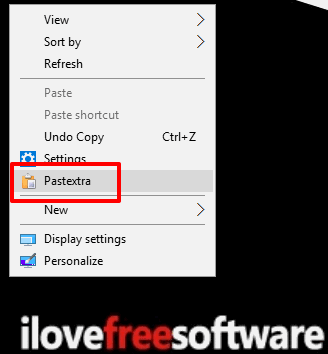 use pastextra context menu option