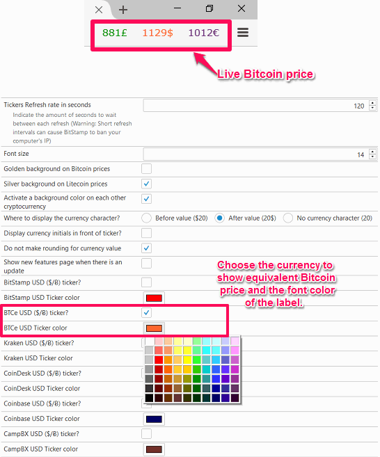 Bitcoin Price Ticker in full action