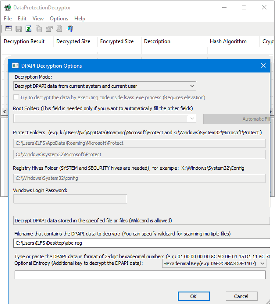 DataProtectionDecryptor interface