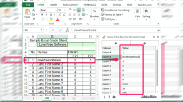 Excel Addin To View And Edit A Lengthy Row