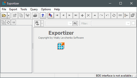 Exportizer interface
