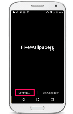 FiveWallpapers interface