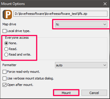 Pismo File Mount Audit Package options