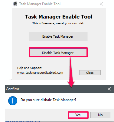 TAsk Manager Enable Tool disable task manager