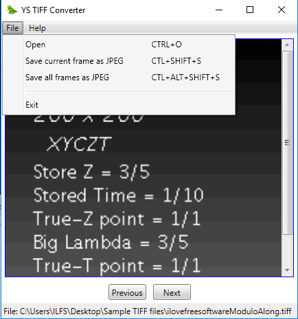 YS TIFF Converter- interface