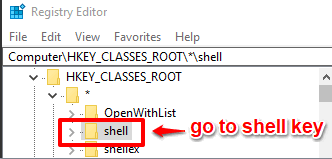 access shell key