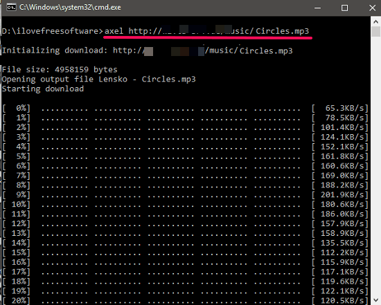 axel file downloading in action