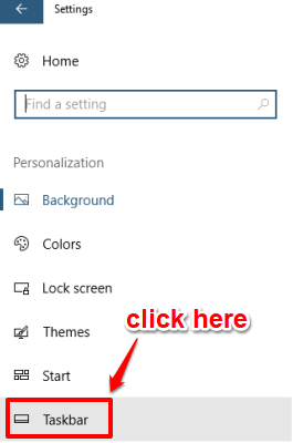 click taskbar