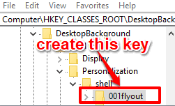 create 001flyout key