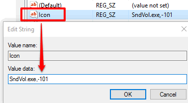 create icon key and add value data