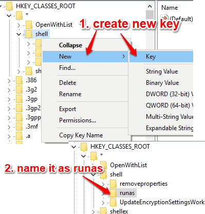 create runas key