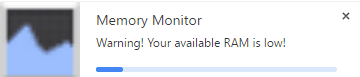 desktop notification for low RAM available