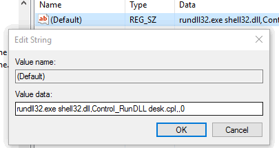 enter data in default value data