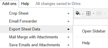 how to export google sheet data as JSON and XML