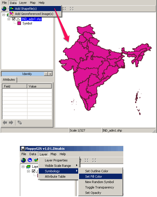 floppy GIS interfaceadding shapefile