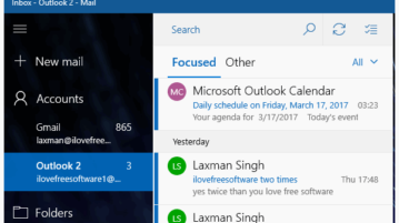 focused inbox in mail app of windows 10