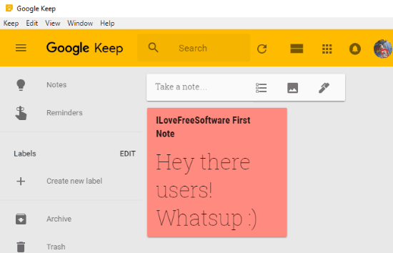 Open Source Desktop Client For Google Keep To Use On Windows