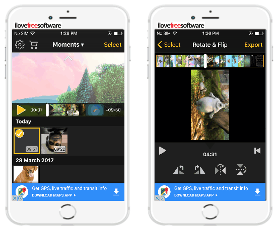 iphone app to rotate videos- video rotate and flip-main interface