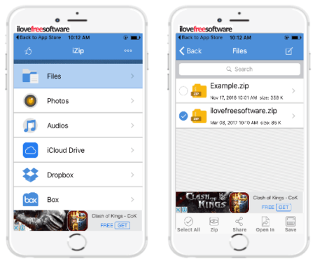 iphone apps to zip files- iZip-compress files on iPhone