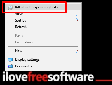 kill all not responding tasks added to windows 10 context menu