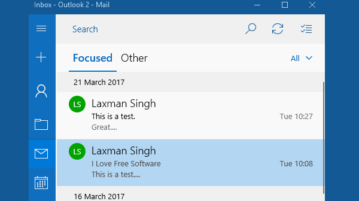 move emails to focused or other inbox in windows 10 mail app