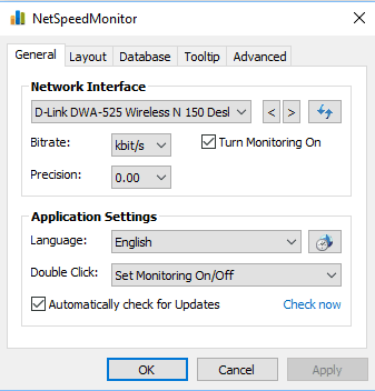 netspeedmonitor- choose network adapter