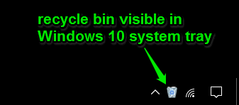 recycle bin visible in system tray