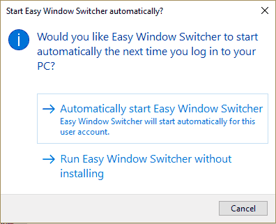 select an option to run this software