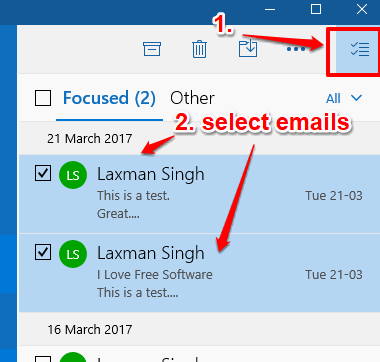 select emails