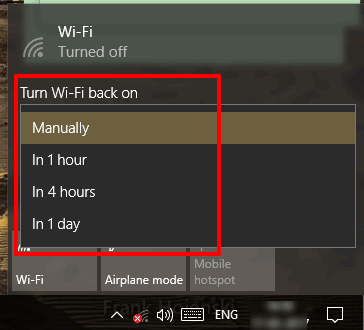 turn on wifi at scheduled time in windows 10