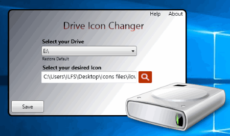 Drive Icon Changer- interface