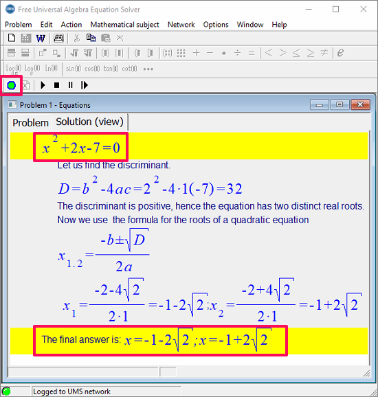 Free Universal Algebra equation Solver